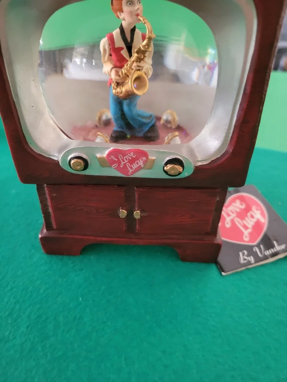 I Love Lucy Saxophone Player Water Globe Music Box By Vandor